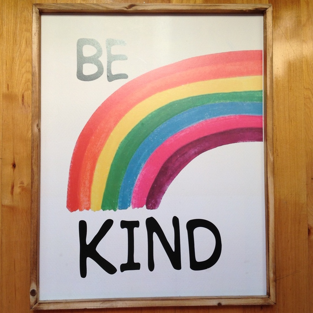 Be Kind Rainbow Picture Framed Wall Art 20 X 15.5